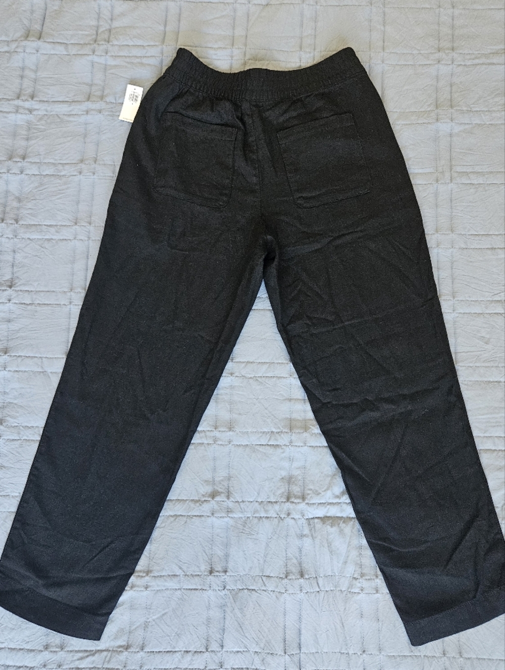 NWT Old Navy Linen Blend Black Pants High Elastic Waist Size S - Picture 3 of 12